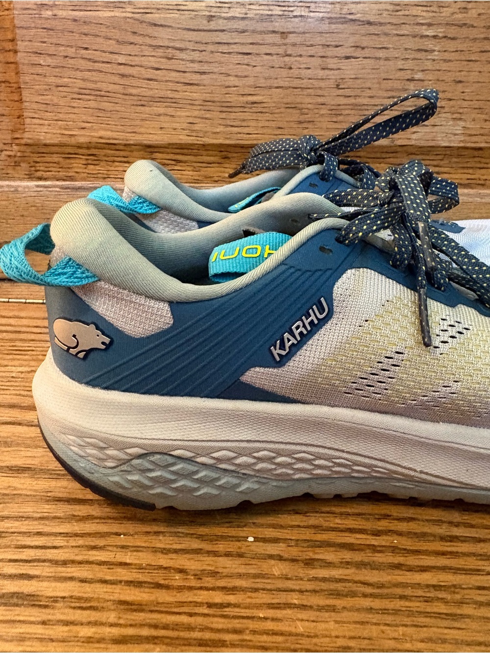 Women’s Gray and Teal Running Sneakers - Picture 2 of 3